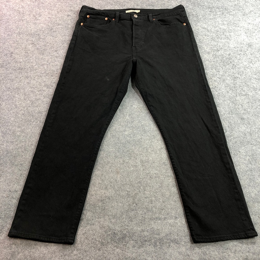 Levi's Womens Wedgie Straight Jeans 34 Black High Rise Button Fly Premium